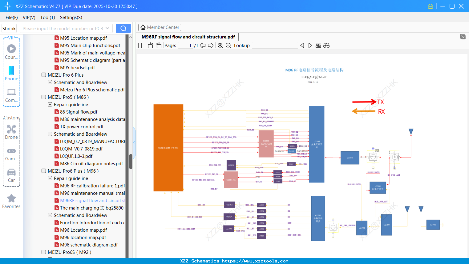Meizu M96RF Signal Flow And Circuit Structure